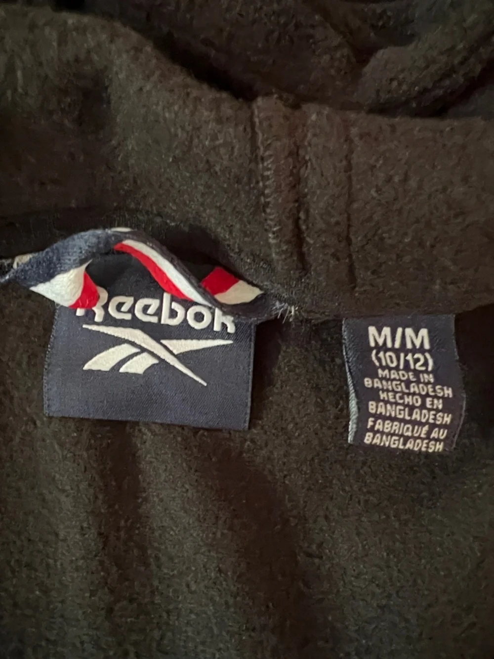 NWT Reebok Black Kids Fleece Full Zip Hoodie Size M (10-12)